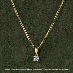 Diamond Solitaire Pendant in 9ct Yellow Gold