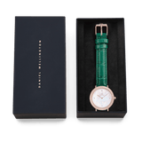 Daniel Wellington Crystalline Bezel Green Croc Rose Gold Watch