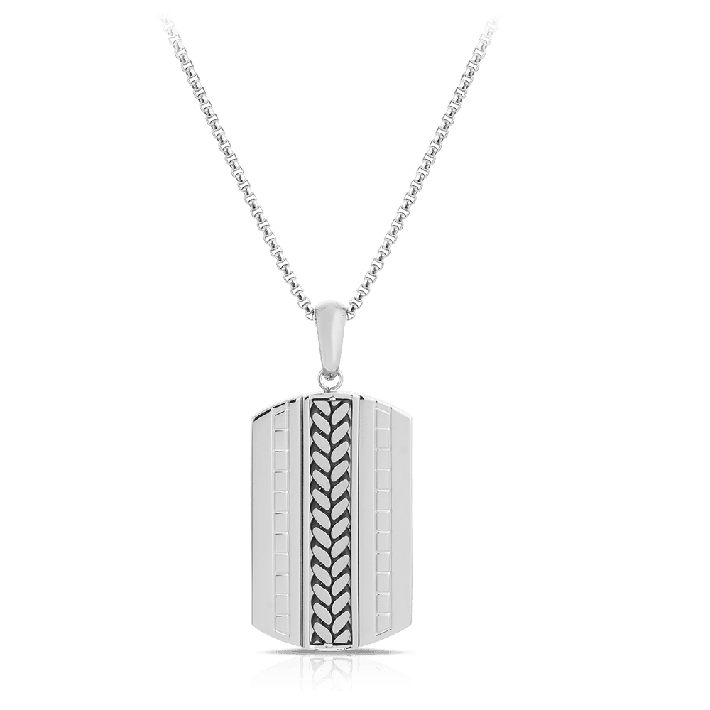 Dog Tag Pendant in Stainless Steel - Wallace Bishop