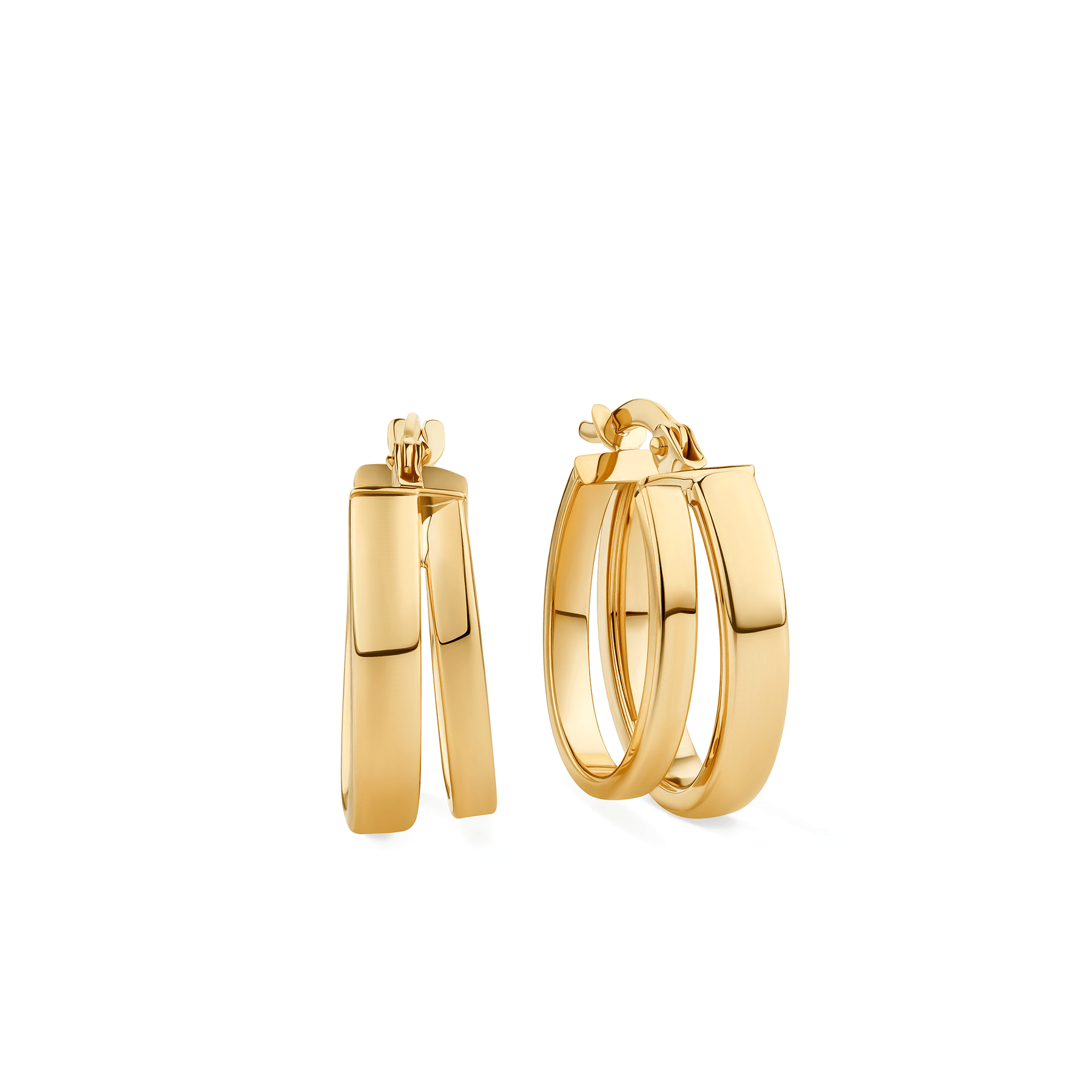 Double Hoop Earrings in 9ct Yellow Gold - Wallace Bishop