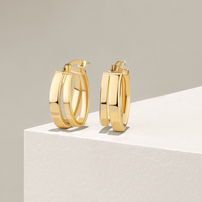 Double Hoop Earrings in 9ct Yellow Gold - Wallace Bishop