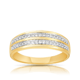 Double Row Diamond Band in 9t Yellow Gold TGW 0.15ct - Wallace Bishop