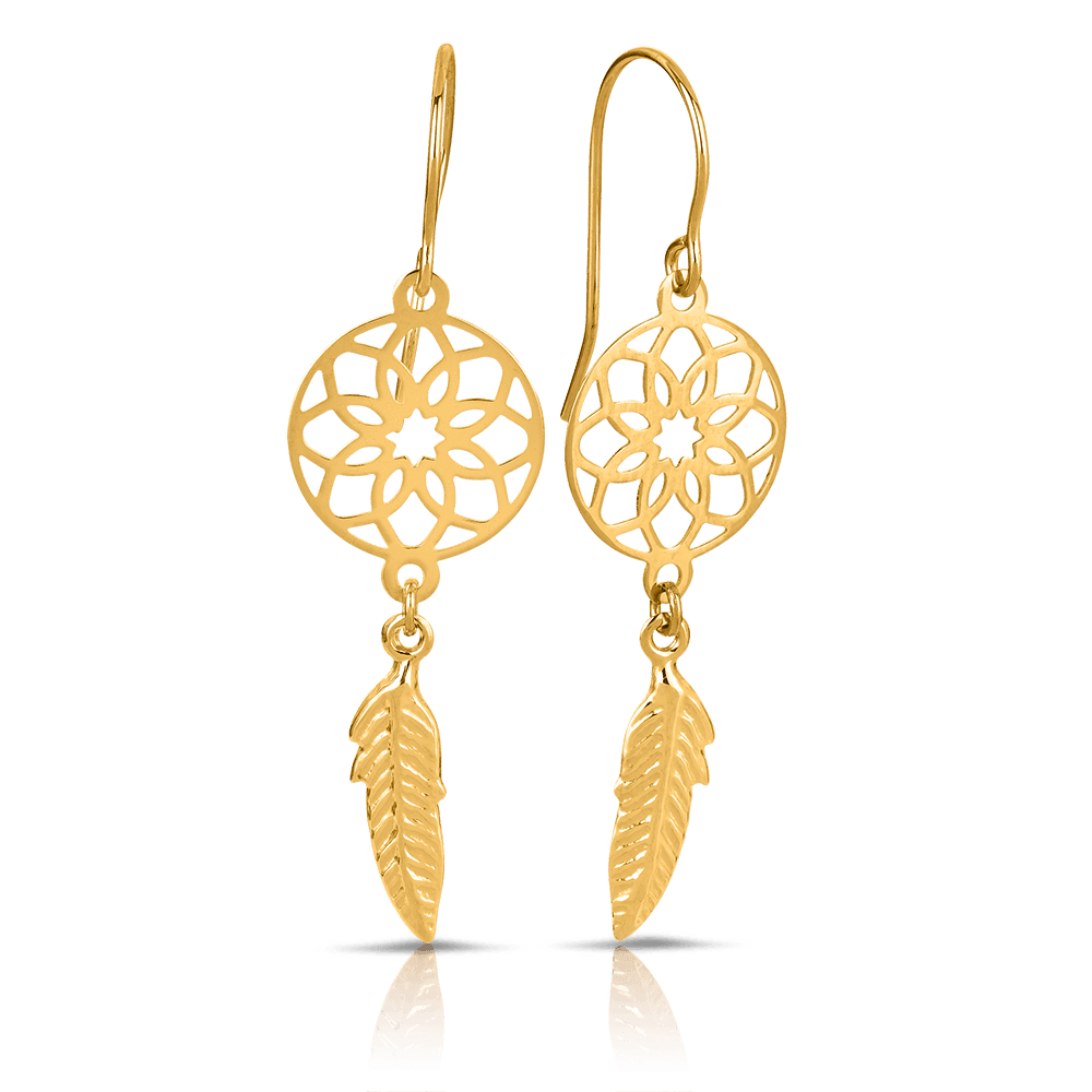 Gold dreamcatcher deals earrings