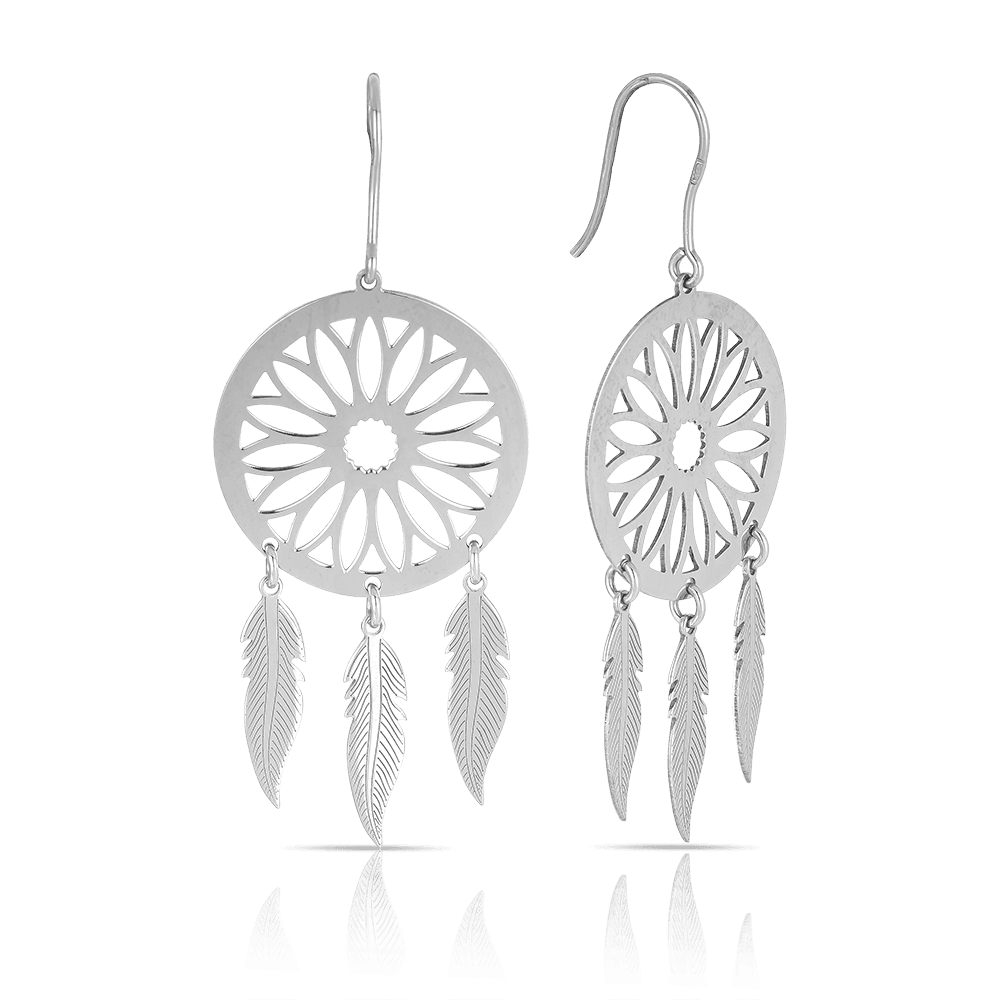 Dreamcatcher Earrings in Sterling Silver - Wallace Bishop