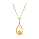 Drop Illusion & Claw Set Diamond Pear Pendant in 9ct Yellow and White Gold - Wallace Bishop