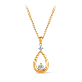 Drop Illusion & Claw Set Diamond Pear Pendant in 9ct Yellow and White Gold - Wallace Bishop