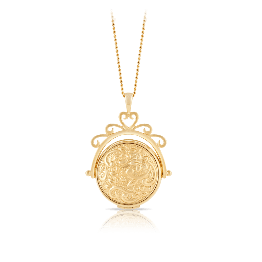 Embossed Spinner Locket in 9ct Yellow Gold - Wallace Bishop