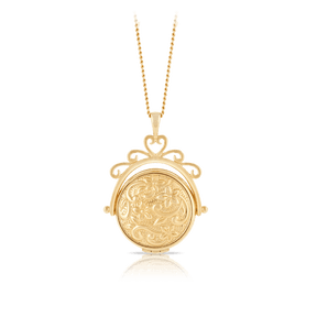 Embossed Spinner Locket in 9ct Yellow Gold - Wallace Bishop