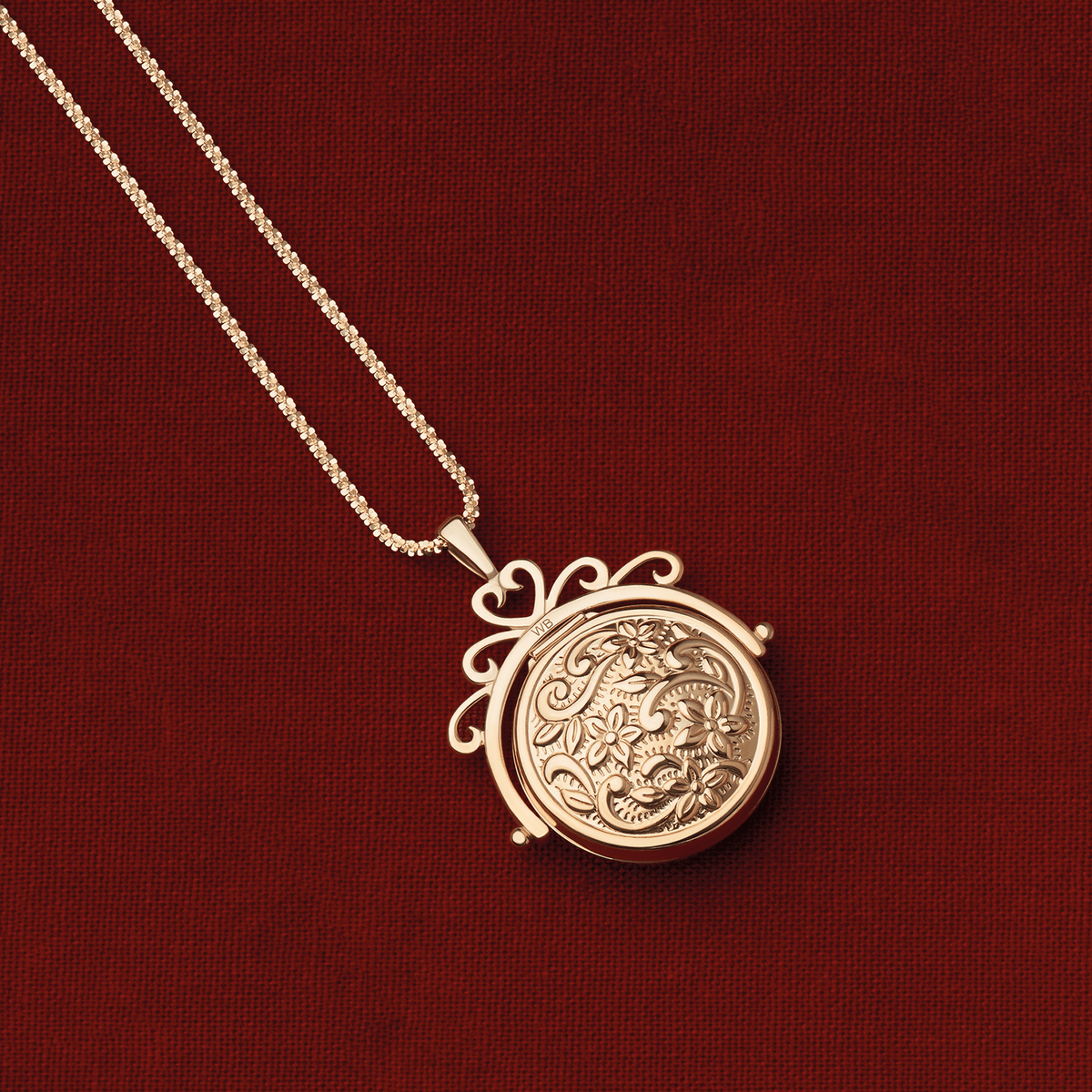 Embossed Spinner Locket in 9ct Yellow Gold - Wallace Bishop