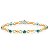 Emerald and Diamond Bracelet in 9ct Yellow and White Gold - Wallace Bishop