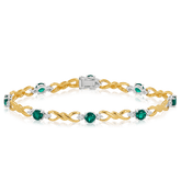 Emerald and Diamond Bracelet in 9ct Yellow and White Gold - Wallace Bishop