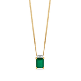 Emerald & Diamond Claw and Channel Set Pendant in 9ct Yellow Gold - Wallace Bishop