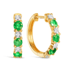 Emerald & Diamond Huggie Hoop Earrings in 9ct Yellow Gold - Wallace Bishop