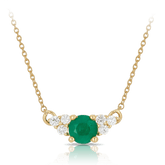 Emerald and Diamond Necklace in 9ct Yellow Gold - Wallace Bishop