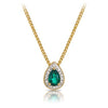 Emerald and Diamond Pendant Necklace in 9ct Yellow Gold - Wallace Bishop