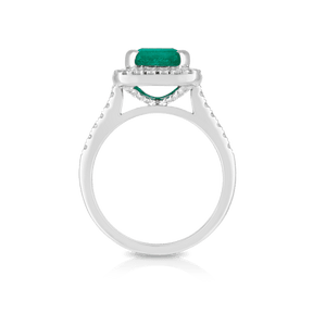 Emerald and Diamond Ring in 18ct White Gold - Wallace Bishop