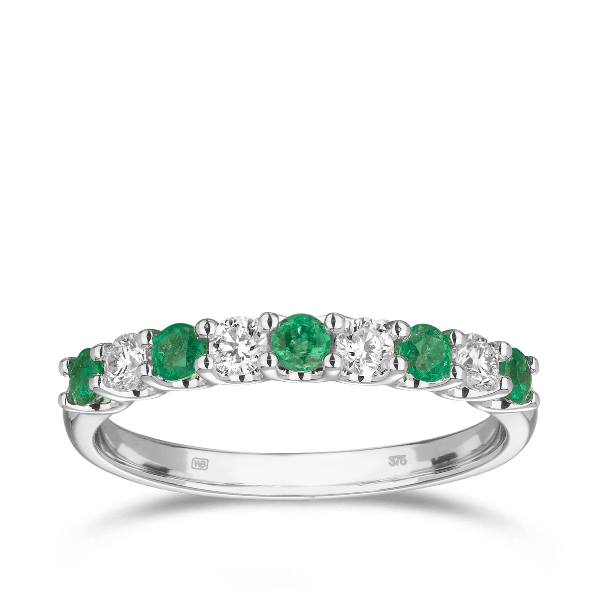 Emerald & Diamond Ring in 18ct White Gold - Wallace Bishop