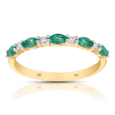 Emerald & Diamond Ring in 9ct Yellow Gold - Wallace Bishop
