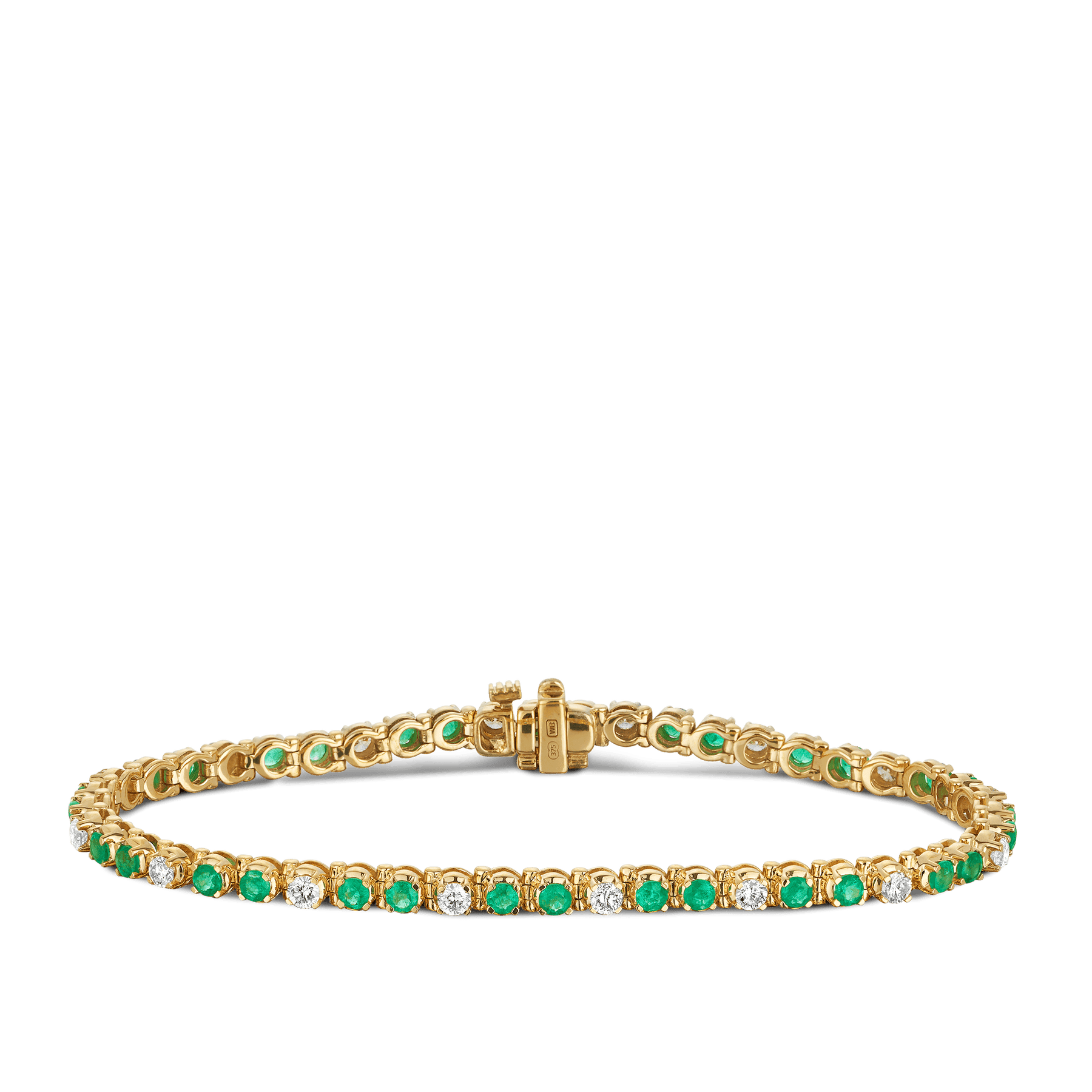 Lab-Created Emerald Tennis Bracelet 10K Yellow Gold | Jared