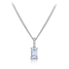 Emerald Cut Aquamarine Pendant in 9ct White Gold - Wallace Bishop