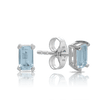 Emerald Cut Aquamarine Stud Earrings - Wallace Bishop
