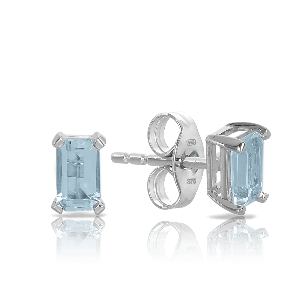 Emerald cut aquamarine earrings online