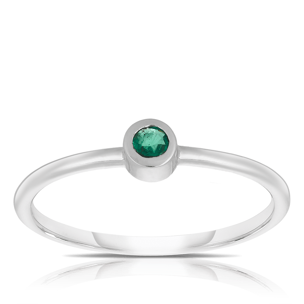 Emerald Stacker Ring in Sterling Silver - Wallace Bishop