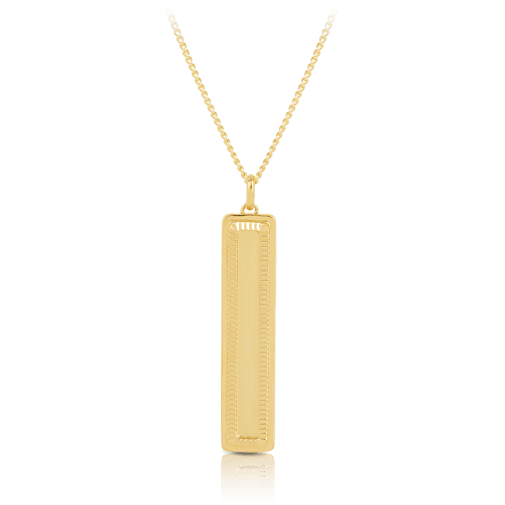 Engraveable Bar Pendant in 9ct Yellow Gold - Wallace Bishop