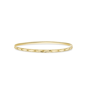 Engraved Bangle in 9ct Yellow Gold - Wallace Bishop