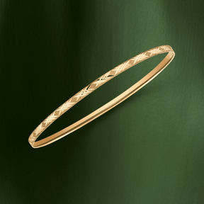 Engraved Bangle in 9ct Yellow Gold - Wallace Bishop