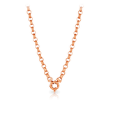 Engraved Oval Belcher Euro Necklace in 9ct Rose Gold - Wallace Bishop