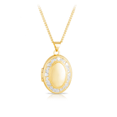 Engraved Oval Locket in 9ct Yellow Gold - Wallace Bishop