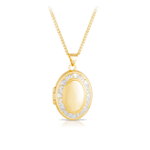 Engraved Oval Locket in 9ct Yellow Gold - Wallace Bishop