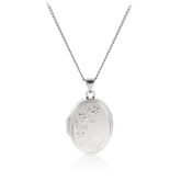 Engraved Oval Locket in Sterling Silver - Wallace Bishop