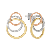 Eternal® Three Tone Diamond Earrings in 9ct Rose, White and Yellow Gold - Wallace Bishop