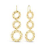 Fancy Circle Filigree Drop Earrings in 9ct Yellow Gold - Wallace Bishop