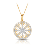Fancy Circle Pendant in 9ct Yellow Gold - Wallace Bishop