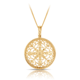 Fancy Circle Pendant in 9ct Yellow Gold - Wallace Bishop