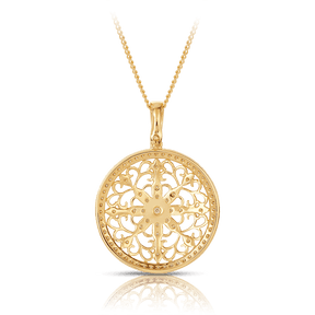 Fancy Circle Pendant in 9ct Yellow Gold - Wallace Bishop