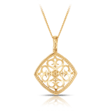 Fancy Filigree Diamond Pendant in 9ct Yellow Gold - Wallace Bishop