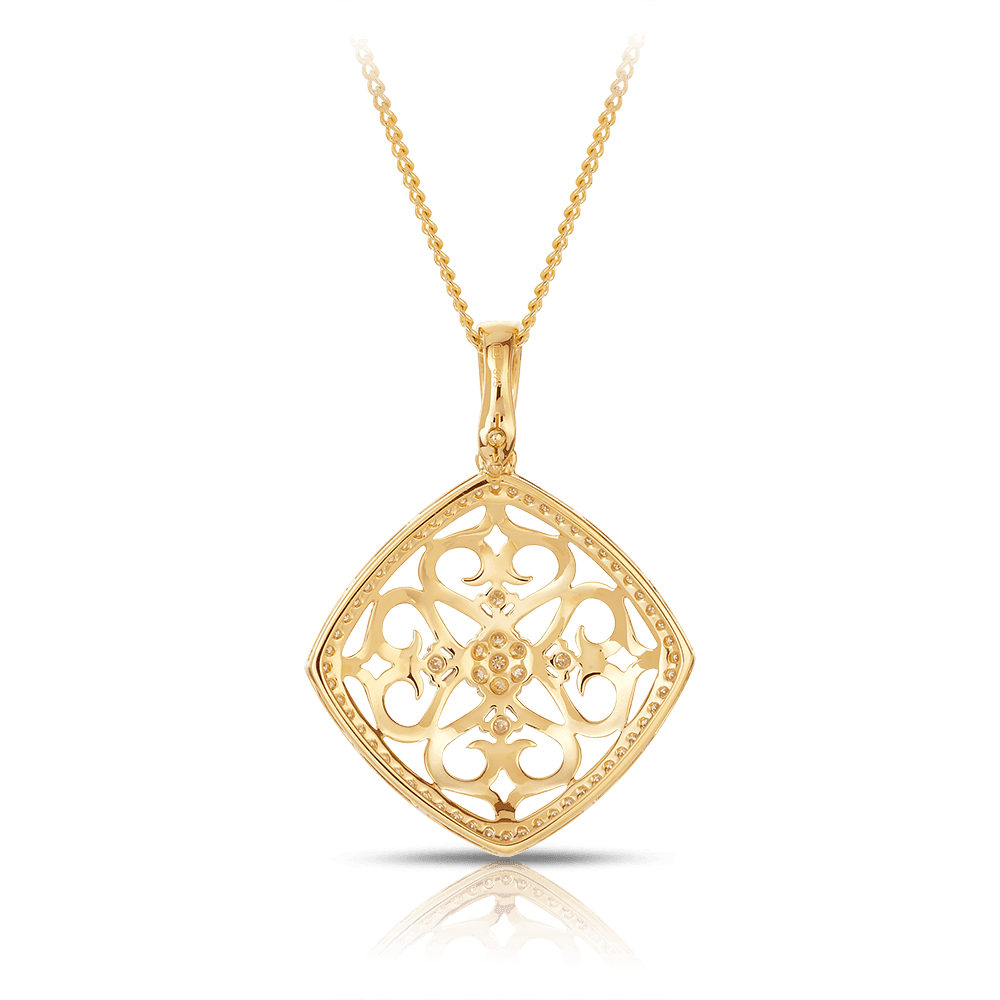 Fancy Filigree Diamond Pendant in 9ct Yellow Gold - Wallace Bishop