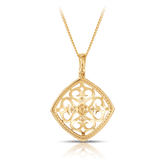 Fancy Filigree Diamond Pendant in 9ct Yellow Gold - Wallace Bishop