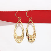 Fancy Filigree Drop Earrings in 9ct Yellow Gold - Wallace Bishop