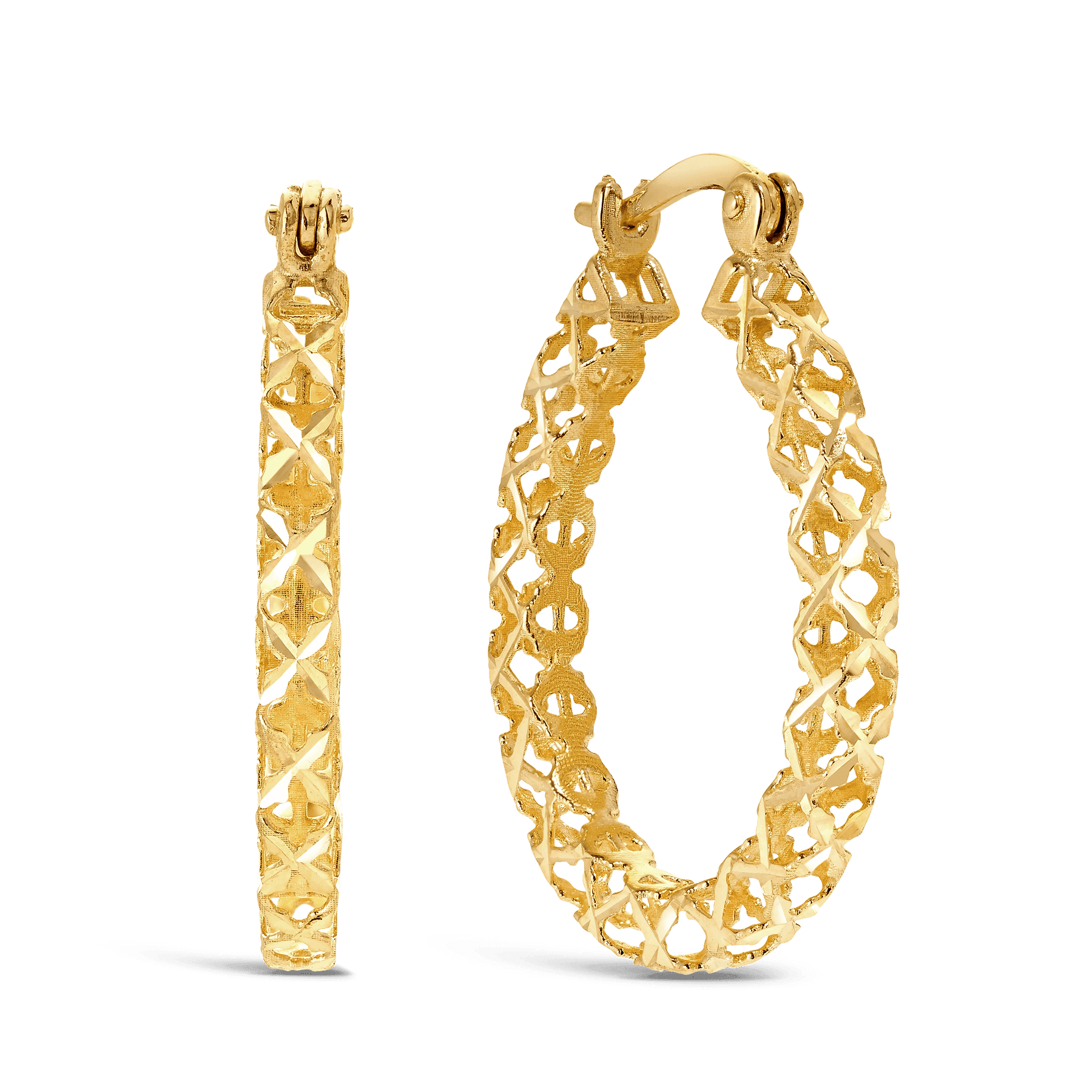 Gold round earrings online design