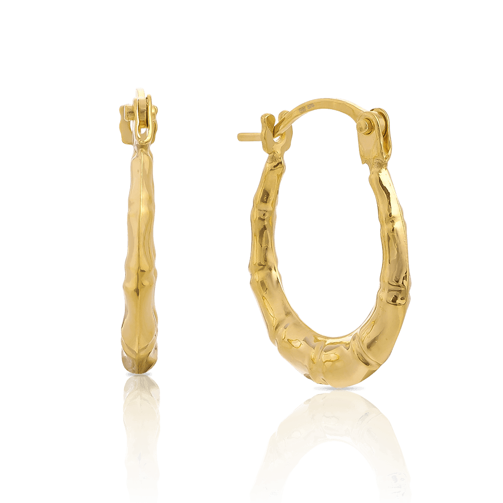 Fancy Patterned Hoops in 9ct Yellow Gold - Wallace Bishop