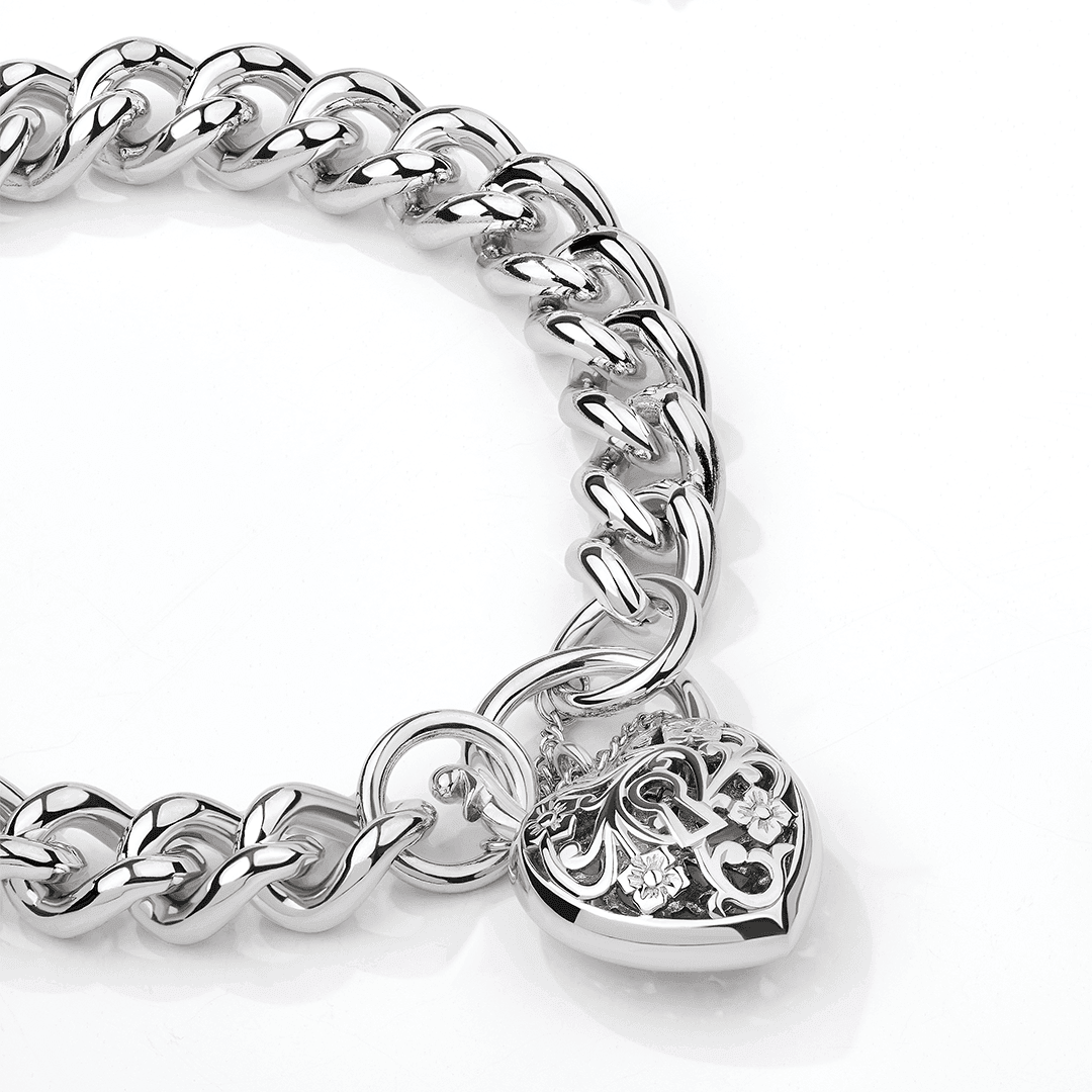 Heart online padlock bracelet