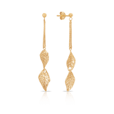 Filigree Leaf Drop Earrings in 9ct Yellow Gold - Wallace Bishop