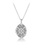 Filigree Oval Locket Pendant in Sterling Silver - Wallace Bishop