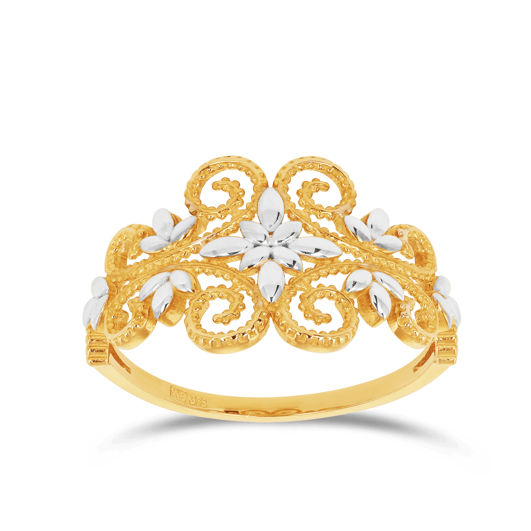 Filigree Polished Ring in9ct Yellow Gold - Wallace Bishop