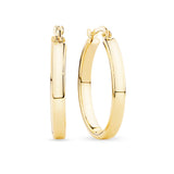 Flat Round Hoop Earrings in 9ct Yellow Gold - Wallace Bishop